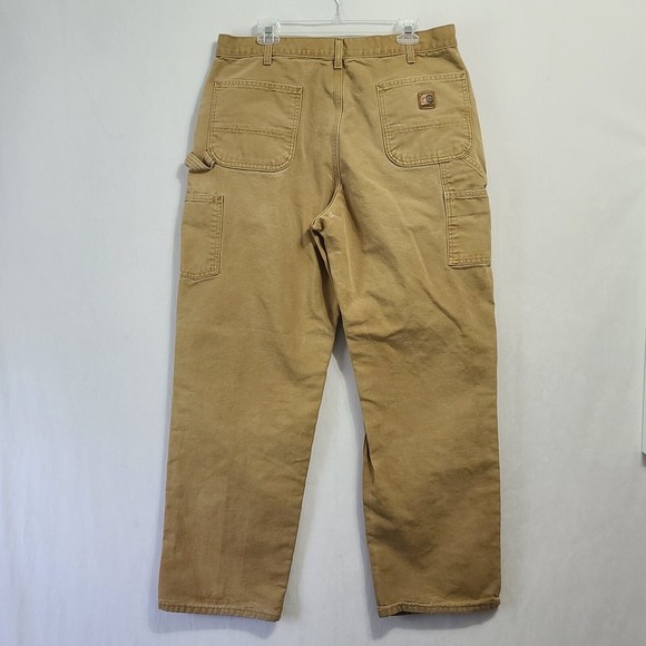 Carhartt Jeans Dungaree Fit Men's Size 38x34 Brown Carpenter Pants - Picture 3 of 13